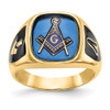Lex & Lu 14k Yellow Gold Men's Masonic Ring LAL98951 - Lex & Lu