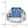 Lex & Lu 14k White Gold Men's Masonic Ring LAL98956 - 6 - Lex & Lu