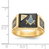 Lex & Lu 14k Yellow Gold AA Diamond Men's Masonic Ring - 3 - Lex & Lu