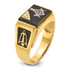 Lex & Lu 14k Yellow Gold AA Diamond Men's Masonic Ring - 8 - Lex & Lu