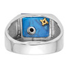 Lex & Lu 14k White Gold AA Diamond Men's Masonic Ring Y4111MA - 6 - Lex & Lu
