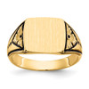 Lex & Lu 14k Yellow Gold Antiqued Signet Ring - Lex & Lu