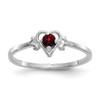 Lex & Lu 14k White Gold Garnet Birthstone Heart Ring - Lex & Lu