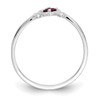 Lex & Lu 14k White Gold Ruby Birthstone Heart Ring - 2 - Lex & Lu