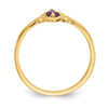 Lex & Lu 14k Yellow Gold Amethyst Birthstone Heart Ring - 2 - Lex & Lu