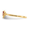 Lex & Lu 14k Yellow Gold Pink Tourmaline Birthstone Heart Ring - 4 - Lex & Lu