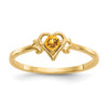 Lex & Lu 14k Yellow Gold Citrine Birthstone Heart Ring - Lex & Lu