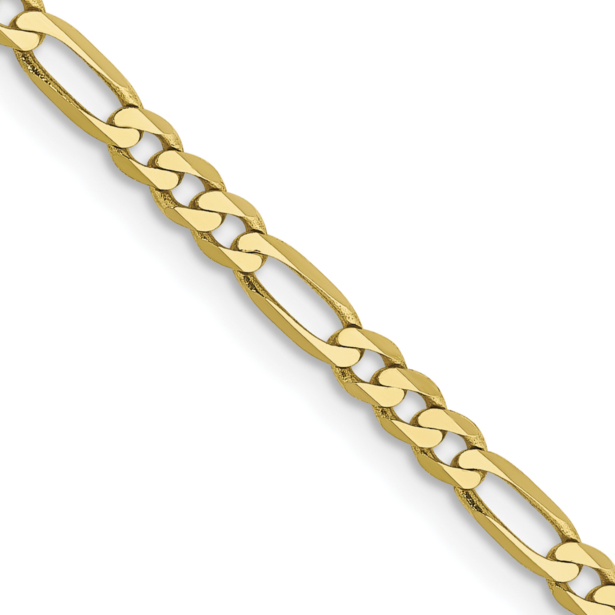 Lex & Lu 10k Yellow Gold 2.75mm Flat Figaro Chain Bracelet or