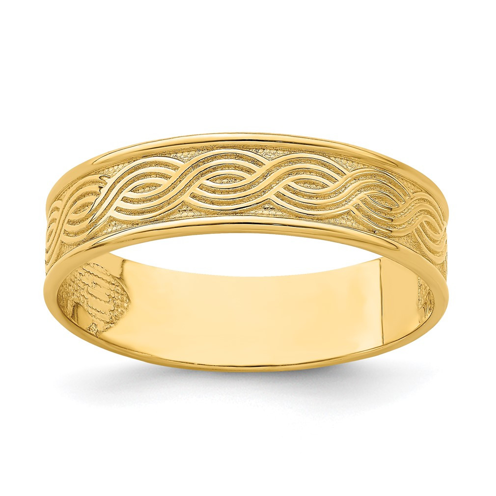 Lex Lu 14k Yellow Gold Wave Engraved Thumb Ring Size Lex Lu