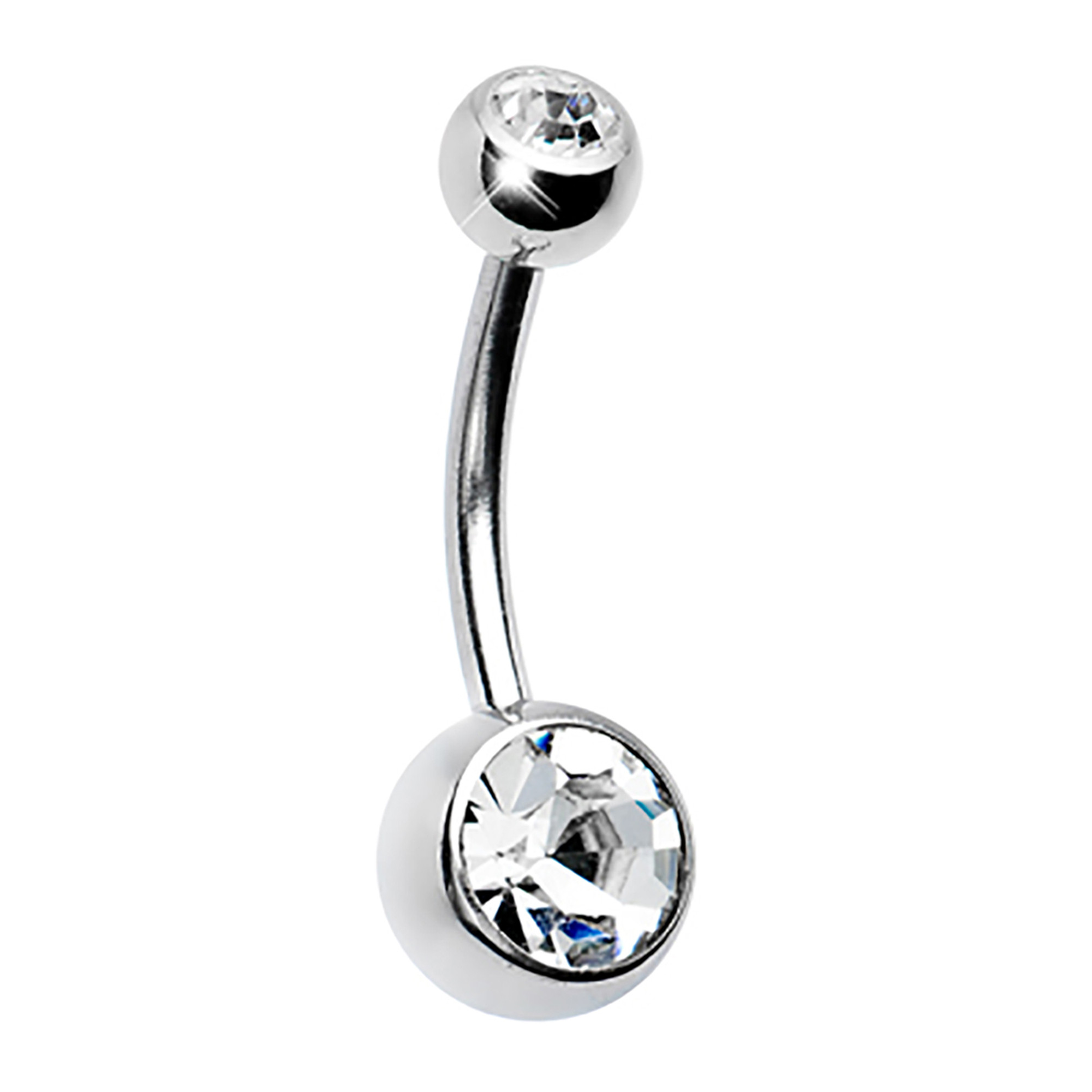 Colorful Diamond Ball Belly Button Ring Stainless Steel Navel Stud Body  Piercing