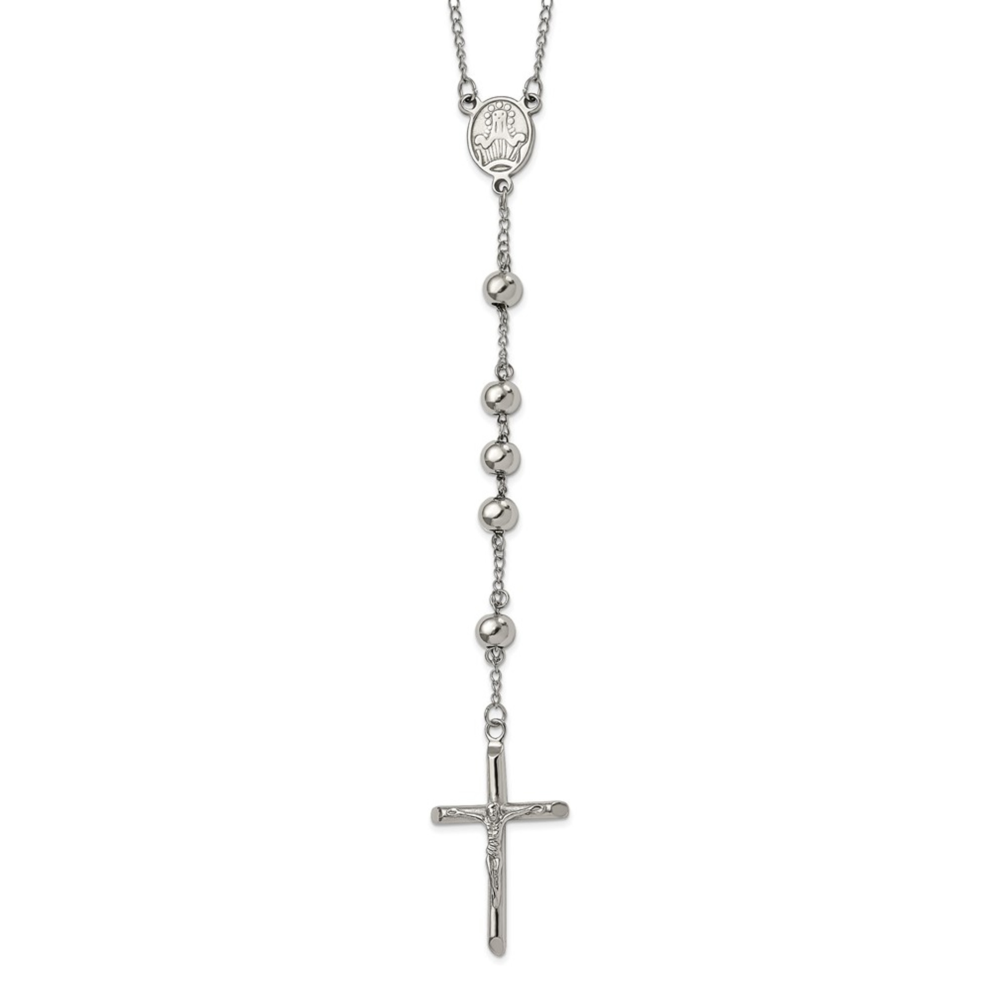 Buy CZARDONIC Christian Rosary Beads Silver Stainless Steel Jesus Cross  Pendant | Necklace For Men and Women | Stylish & Fancy Neckpiece for All  Occasion (Crystal Black) at Amazon.in