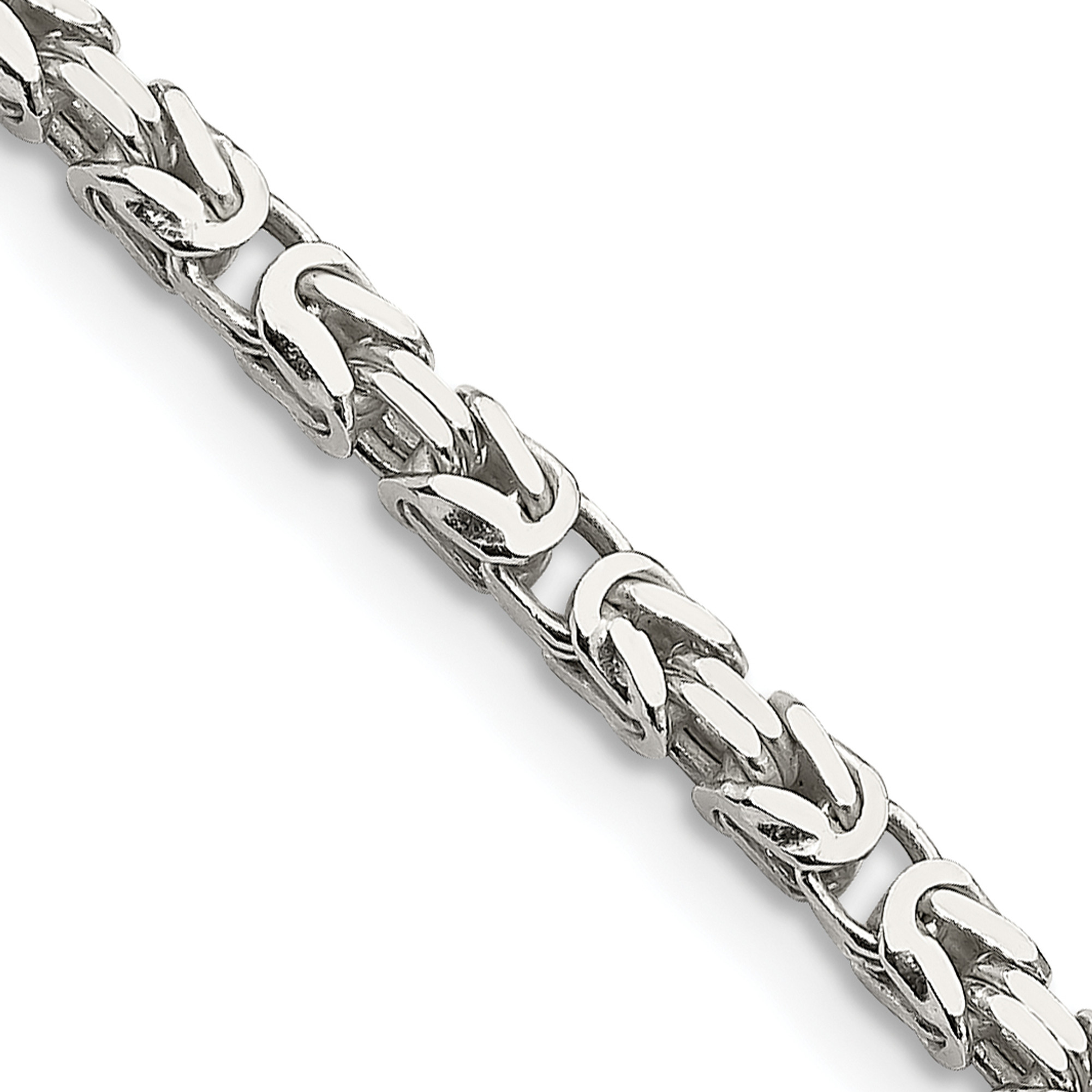 4.75mm Sterling Silver Solid Rounded Byzantine Chain Necklace, 24 Inch -  Walmart.com