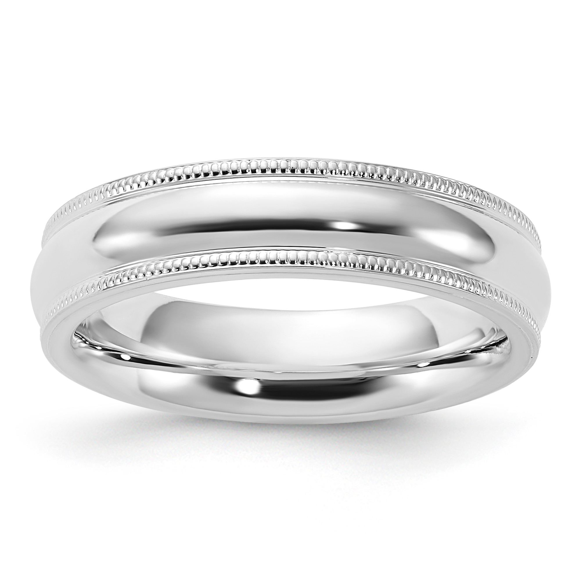 Lex & Lu Sterling Silver 5mm Milgrain Comfort Fit Band Ring | Lex & Lu