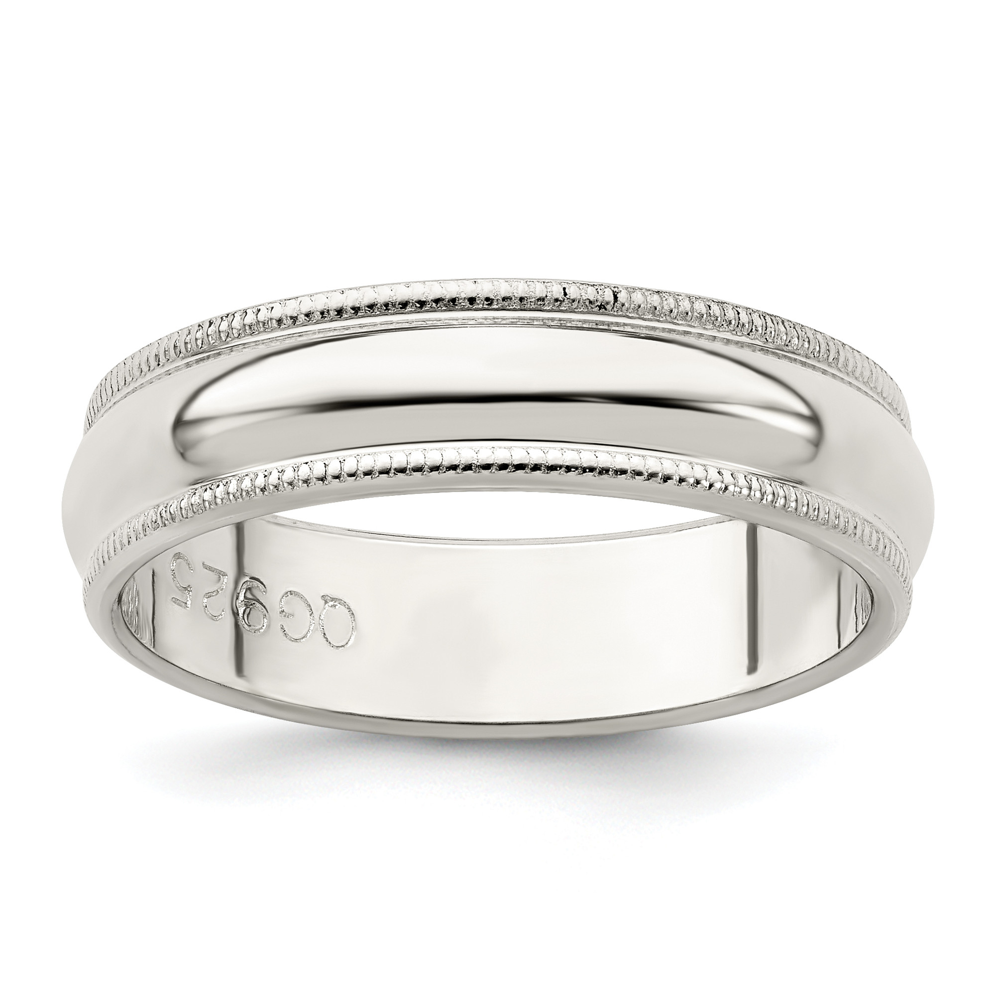 Lex & Lu Sterling Silver 5mm Half Round Milgrain Band | Lex & Lu