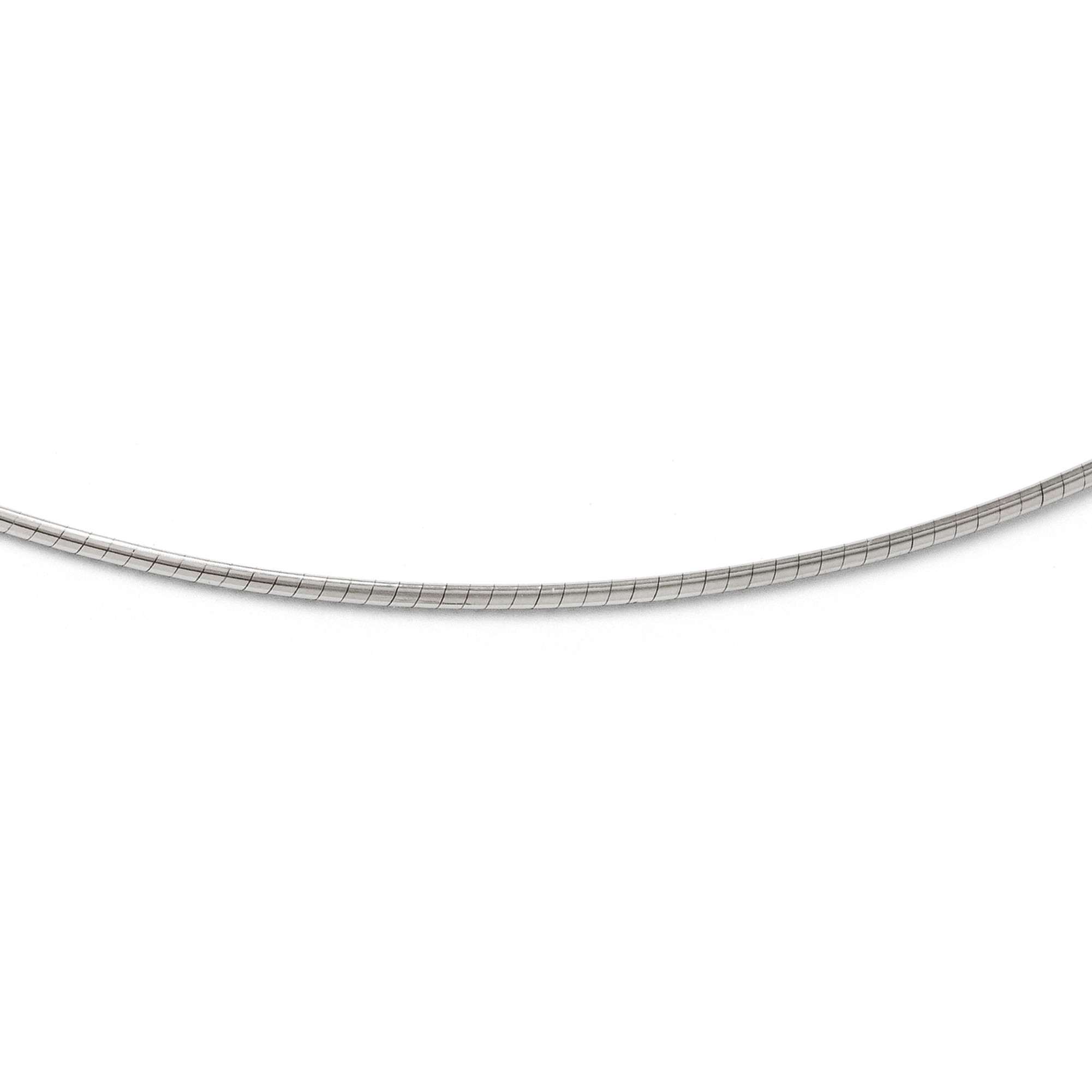 AURONOS Prestige White Gold 18K Omega Necklace 40cm 1.8mm | Auronos