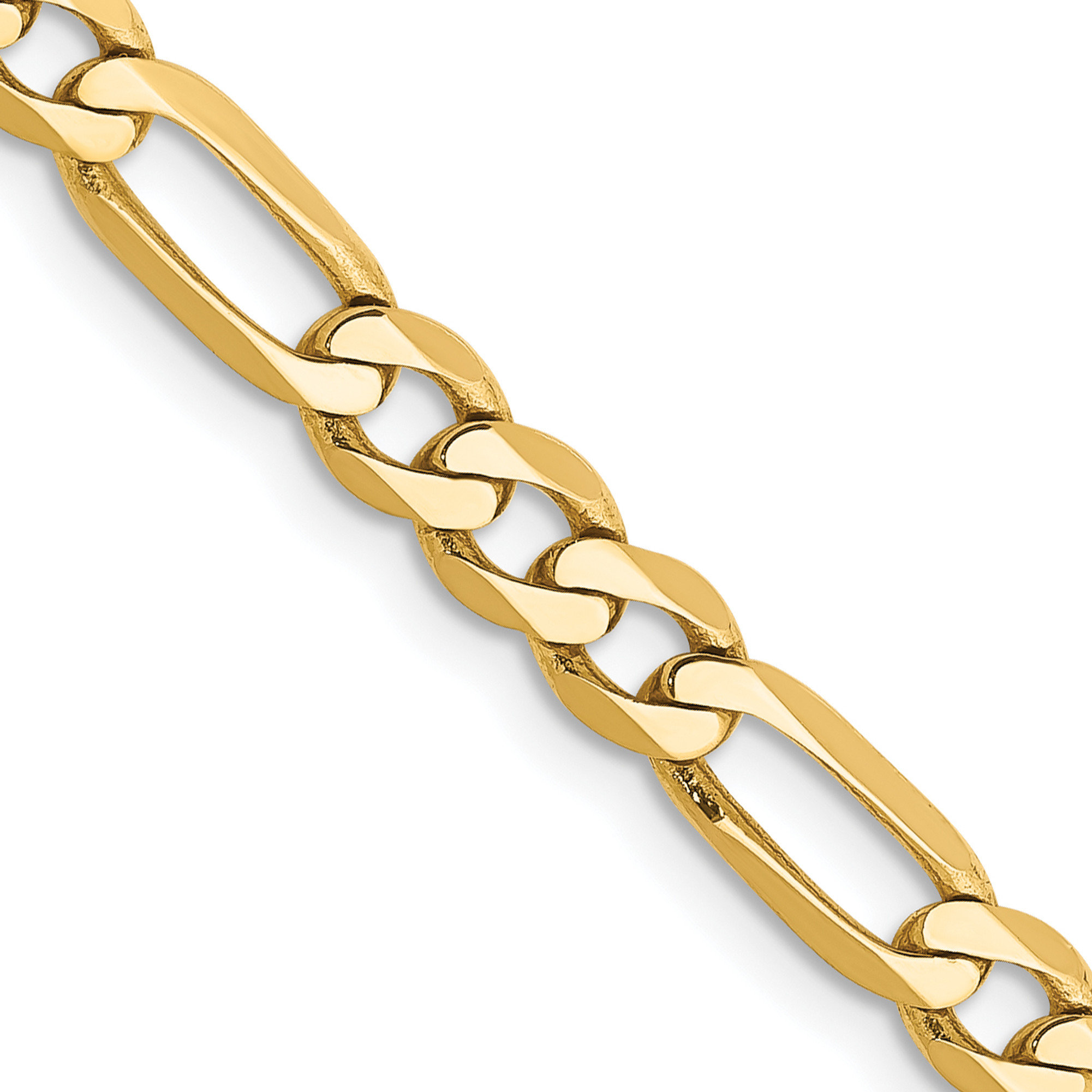 Lex & Lu 14k Yellow Gold 4.75mm Flat Figaro Chain Necklace or