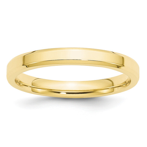 Lex & Lu 10k Yellow Gold 3mm Bevel Edge Comfort Fit Band Ring - Lex & Lu