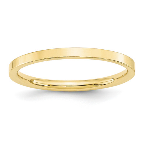 Lex & Lu 10k Yellow Gold 2mm Standard Flat Comfort Fit Band Ring - Lex & Lu