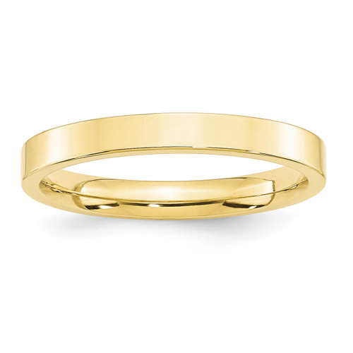 Lex & Lu 10k Yellow Gold 3mm Standard Flat Comfort Fit Band Ring - Lex & Lu