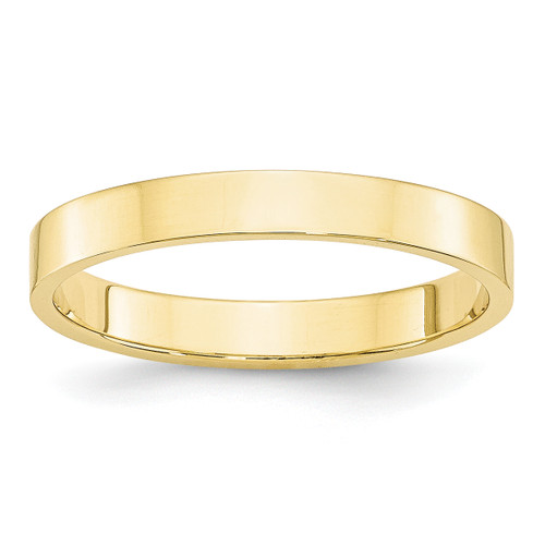 Lex & Lu 10k Yellow Gold 3mm LTW Flat Band Ring - Lex & Lu