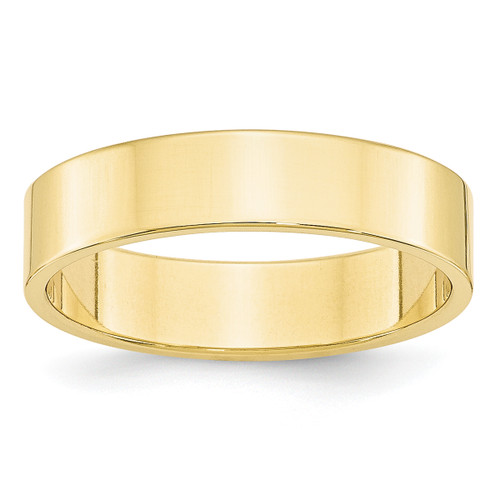 Lex & Lu 10k Yellow Gold 5mm LTW Flat Band Ring - Lex & Lu