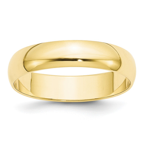 Lex & Lu 10k Yellow Gold 5mm LTW Half Round Band Ring - Lex & Lu