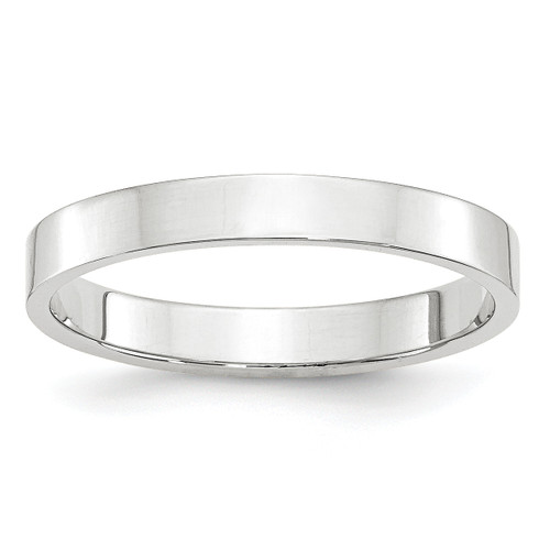 Lex & Lu 10k White Gold 3mm LTW Flat Band Ring - Lex & Lu