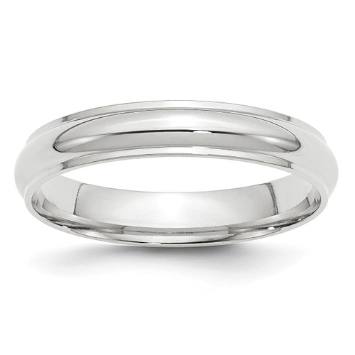 Lex & Lu 10k White Gold 4mm Half Round w/Edge Band Ring - Lex & Lu