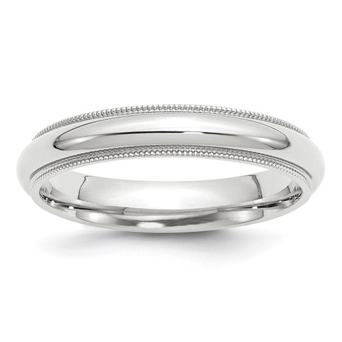 Lex & Lu 10k White Gold 4mm Milgrain Comfort Fit Band Ring - Lex & Lu