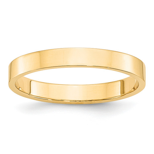 Lex & Lu 14k Yellow Gold 3mm LTW Flat Band Ring - Lex & Lu