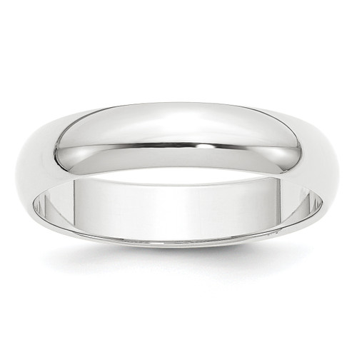 Lex & Lu Platinum 5mm Half-Round Featherweight Band Ring - Lex & Lu