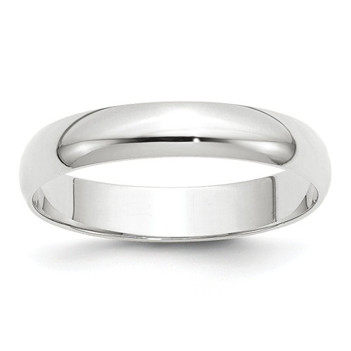 Lex & Lu 14k White Gold 4mm LTW Half Round Band Ring - Lex & Lu