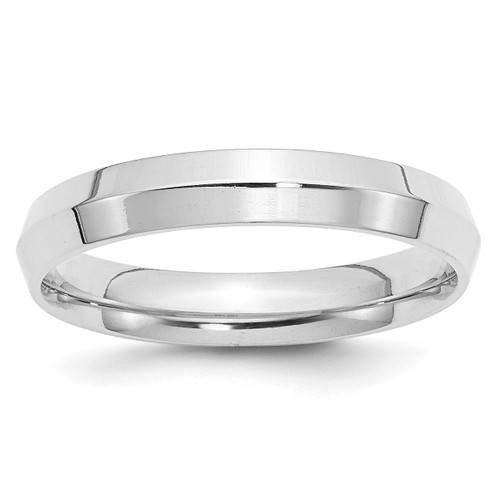 Lex & Lu 14k White Gold 4mm Knife Edge Comfort Fit Band Ring - Lex & Lu