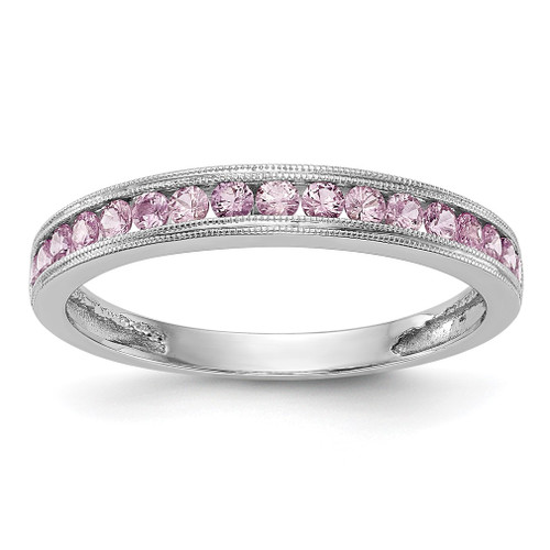 Lex & Lu 14k Pink Sapphire Ring Band Ring - Lex & Lu