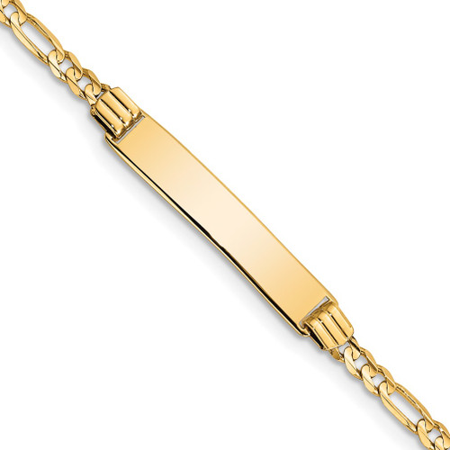 Lex & Lu 10k Yellow Gold Figaro Link ID Bracelet 6'' LAL101700 - Lex & Lu