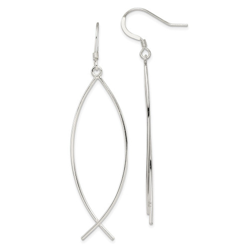 Lex & Lu Sterling Silver Ichthus (fish) Earrings - Lex & Lu