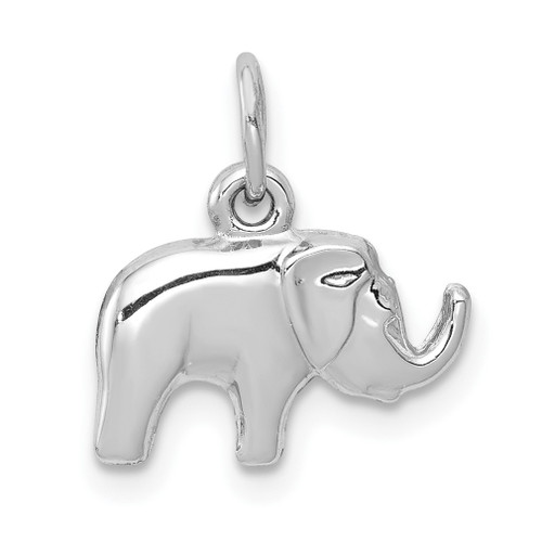 Lex & Lu 14k White Gold Elephant Charm LAL102356 - Lex & Lu