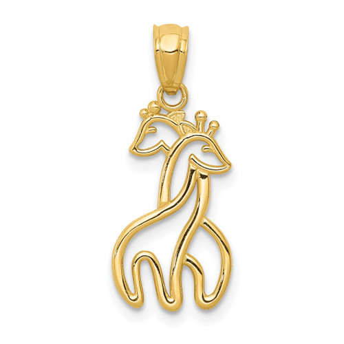 Lex & Lu 14k Yellow Gold Polished Interlocking Giraffes Pendant - Lex & Lu