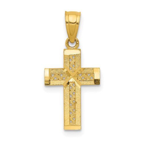 Lex & Lu 14k Yellow Gold D/C Cross w/X Center Pendant - Lex & Lu