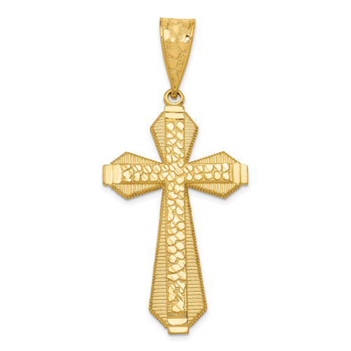 Lex & Lu 14k Yellow Gold D/C Center Cross Pendant - Lex & Lu