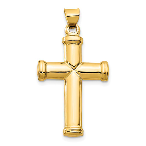 Lex & Lu 14k Yellow Gold Polished Stamping Cross Pendant LAL102562 - Lex & Lu