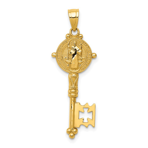 Lex & Lu 14k Yellow Gold San Benito 2-Sided Key Pendant - Lex & Lu