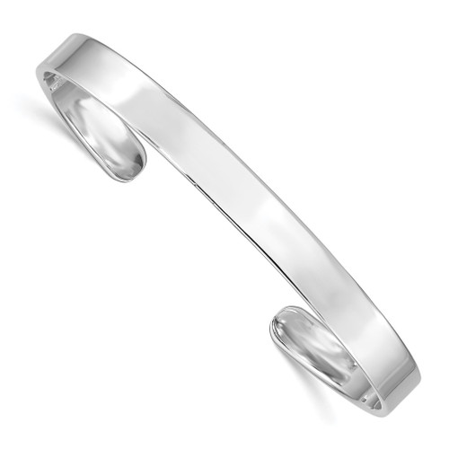 Lex & Lu Sterling Silver Rhod. Plated Rhodium Plated Cuff Bangle LAL103164 - Lex & Lu