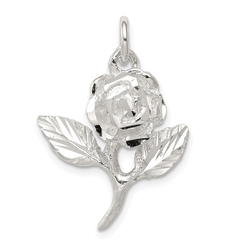 Lex & Lu Sterling Silver Rose Pendant LAL103693 - Lex & Lu