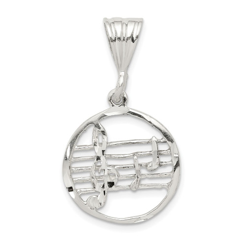 Lex & Lu Sterling Silver Music Staff Charm - Lex & Lu