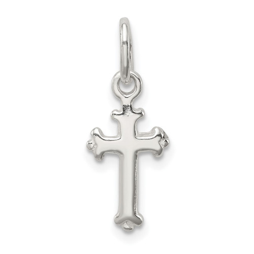 Lex & Lu Sterling Silver Fleur De Lis Cross Charm - Lex & Lu