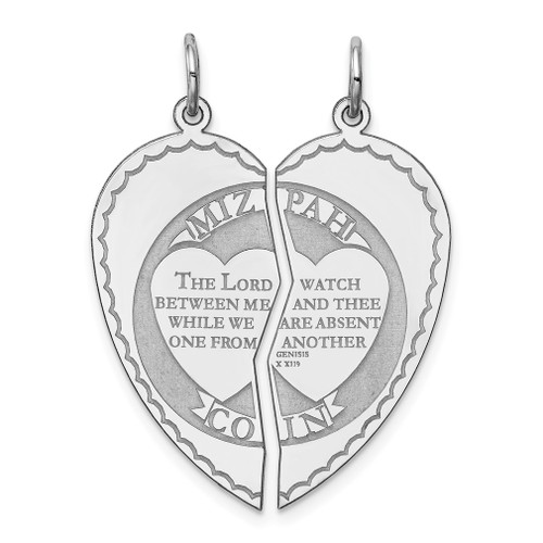 Lex & Lu Sterling Silver Breakapart Mizpah Charm LAL103907 - Lex & Lu