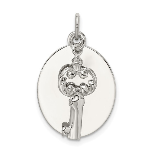 Lex & Lu Sterling Silver key Charm LAL103908 - Lex & Lu