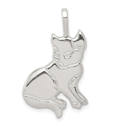 Lex & Lu Sterling Silver Cat Charm LAL104028 - Lex & Lu