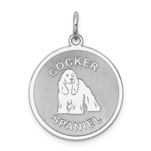 Lex & Lu Sterling Silver Cocker Spaniel Disc Charm - Lex & Lu